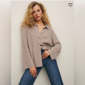 Reformation Fantino cashmere collared sweater